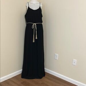 Black and Tan Sleeveless Spaghetti Strap Sundress